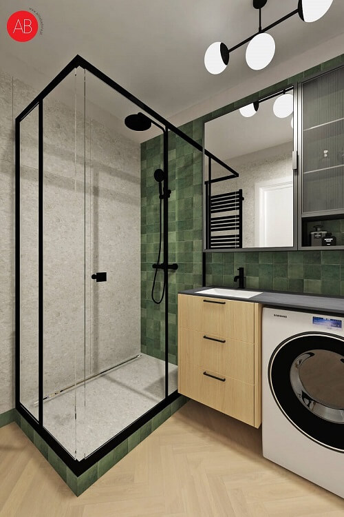 Funkcjonalna łazienka w mieszkaniu na wynajem - projekt Aliny Badora